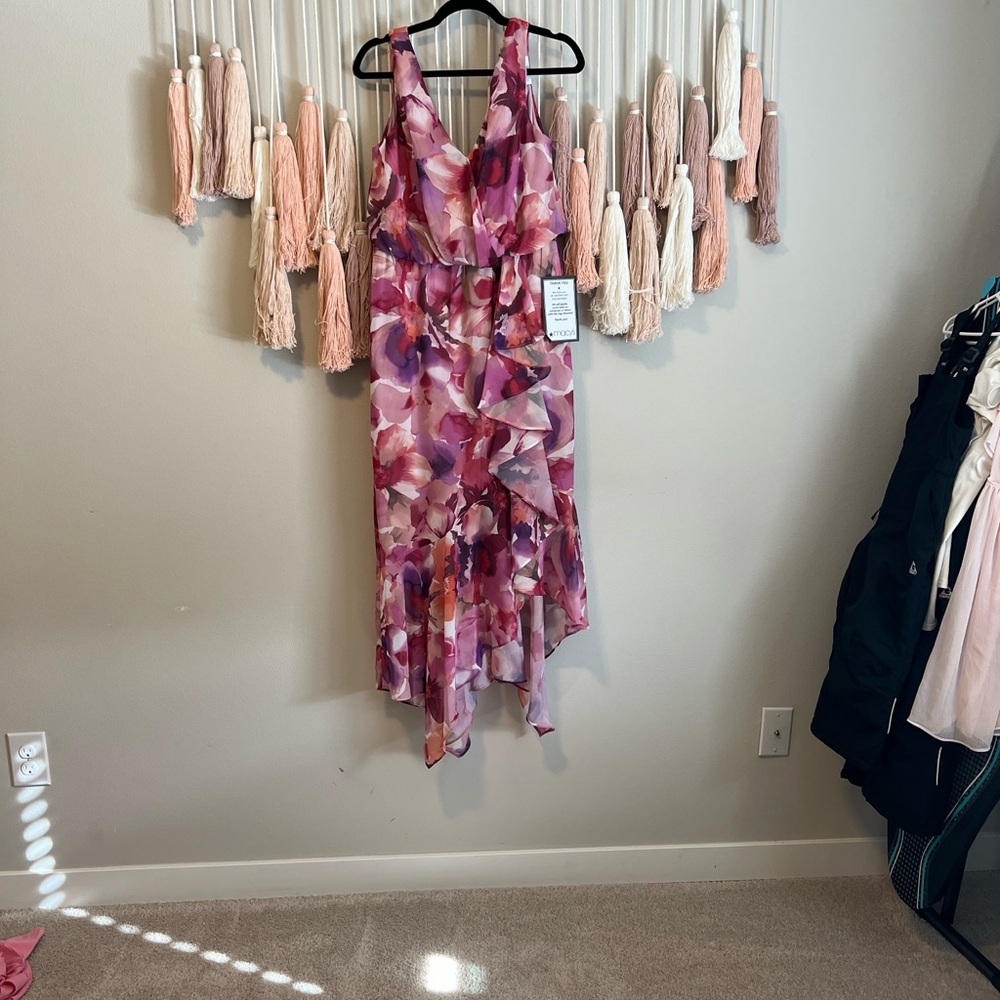 Xscape Pink and Purple High Low Dress size 6 NWT